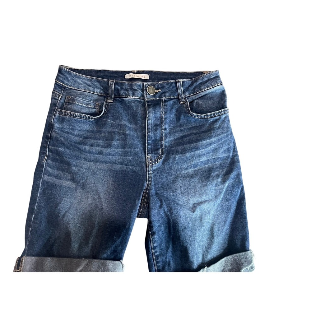 Copper Key Women's Size 7 Denim Jean Shorts Dark‎ Wash Cuffed Casual